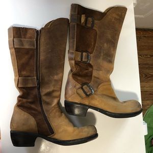 Fly London leather high buckle boots